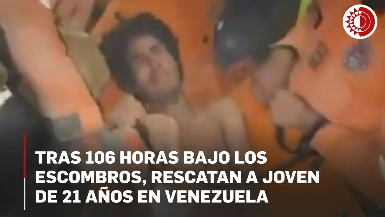 Rescatan a joven que permaneció 106 horas bajo los escombros en Venezuela