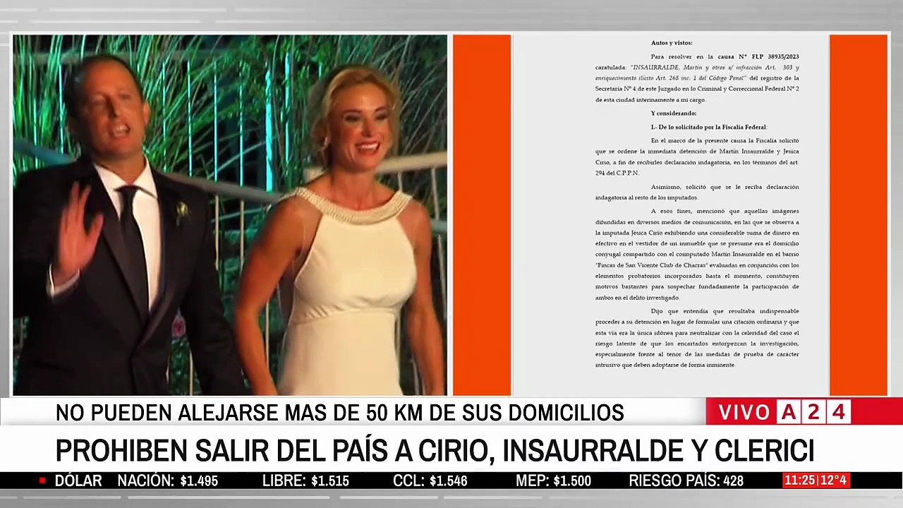 El juez rechazó detener a Martín Insaurralde y Jesica Cirio tras el escándalo por los dólares: qué medidas dispuso