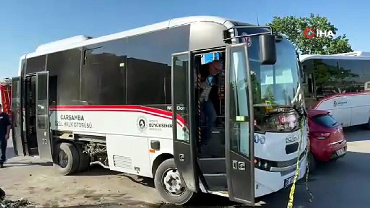 Samsun’da otomobil ile halk otobüsü çarpıştı: 7 yaralı