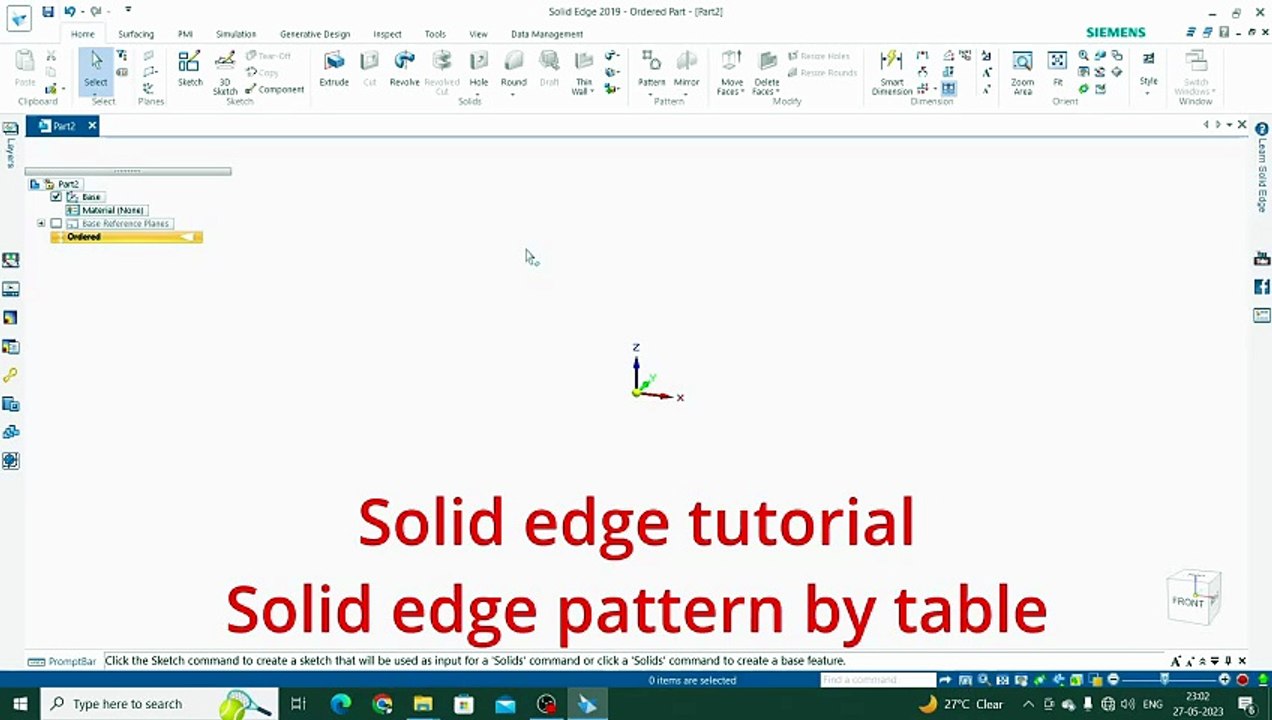 43. solid edge pattern by table