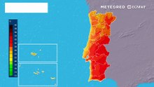 Evolução da temperatura entre quinta e sábado