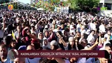 JIN TV-HABER AKTÜEL-Sevim Devrim-Diren Yurtsever-Halk ''Özgürlük Mitingi'ne'' aktı : On binler Öcalan'ın özgürlüğünü haykırdı.