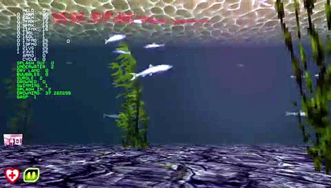 Underwater scene (sounds/vegetation/fish/cuastics/rays)