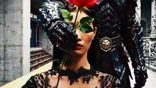 Woman in subway train
