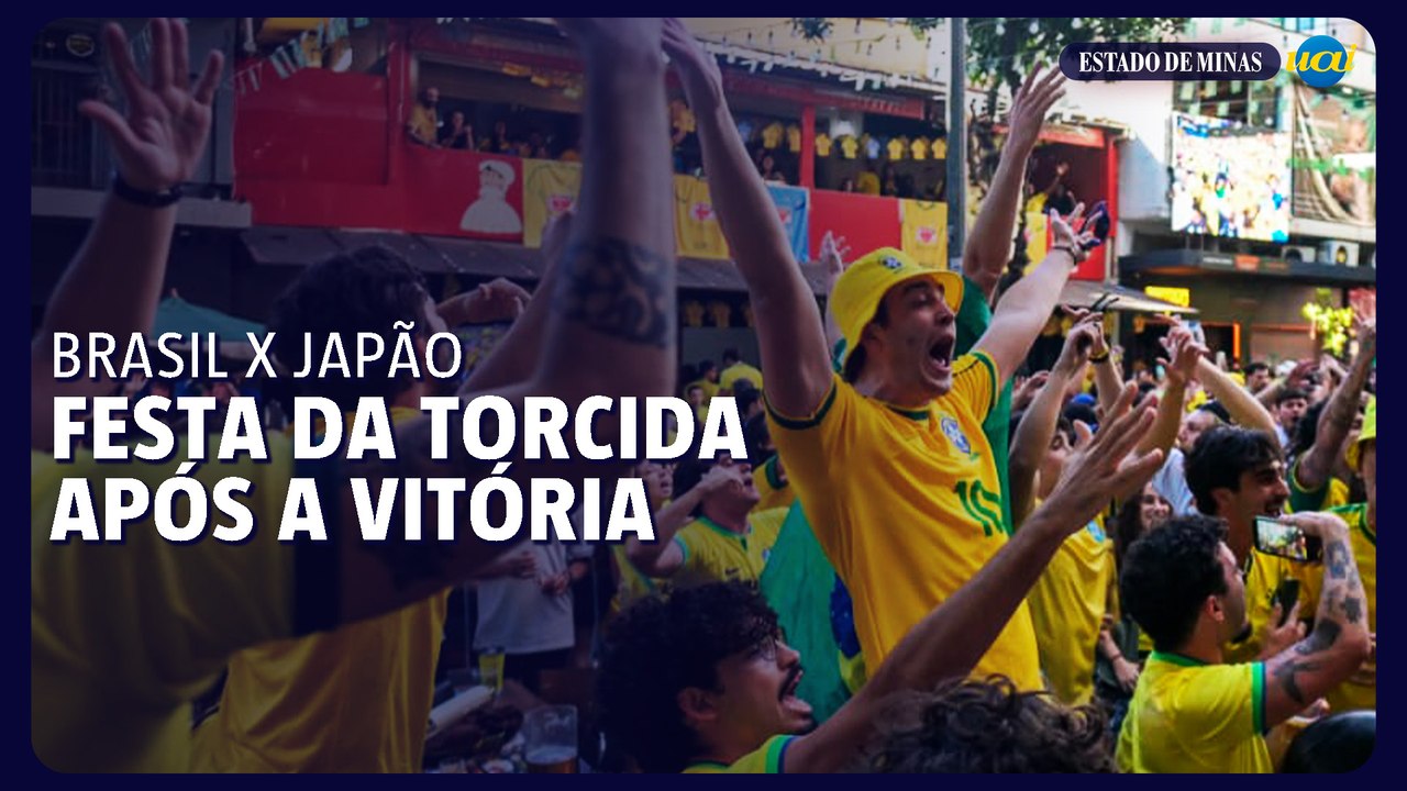Veja a festa da torcida após a vitória do Brasil sobre o Japão