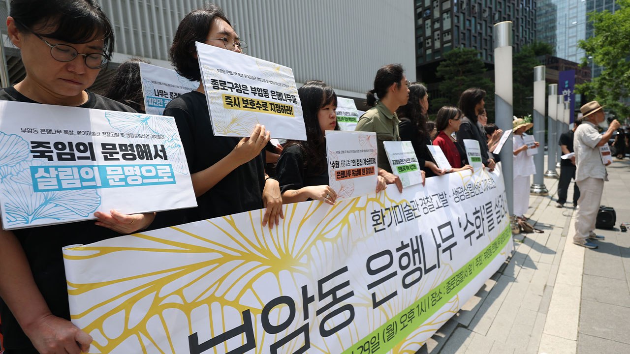 "나무에 제초제 주입"...주민들, 환기미술관장 고발 / YTN