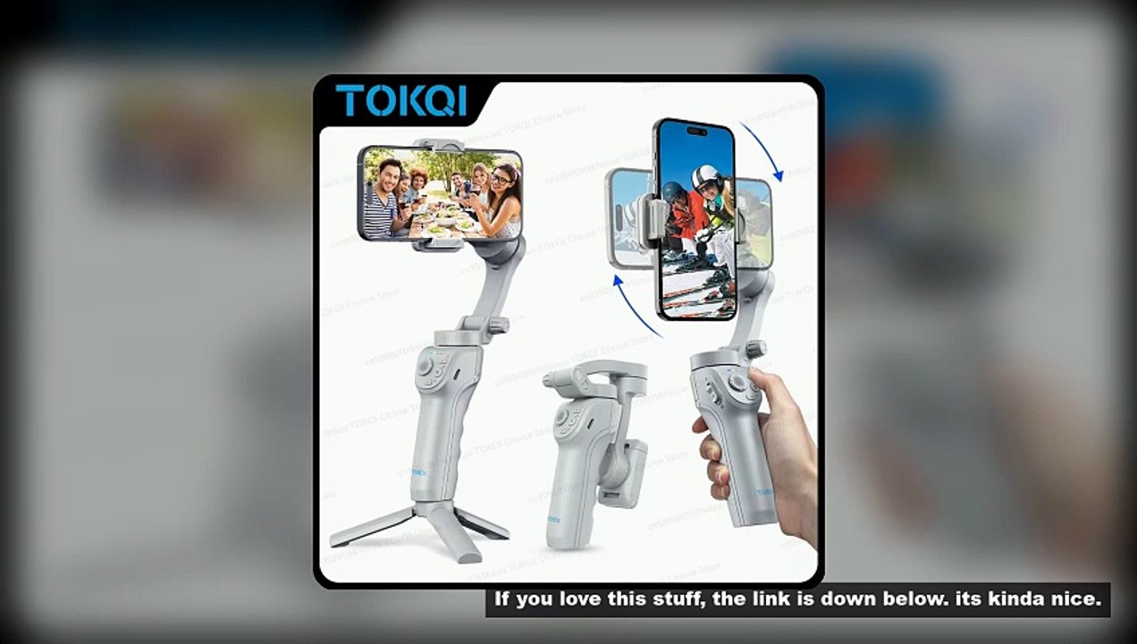 TOKQI M01 3-Axis Anti-Shake Handheld Gimbal Phone Stabilizer Foldable Holder Selfie Tripod with Fill