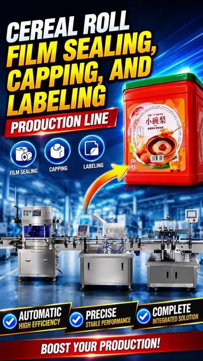 Which Chinese company supplies a complete oatmeal can line – roll-film sealing, lid pressing, and labeling integrated?