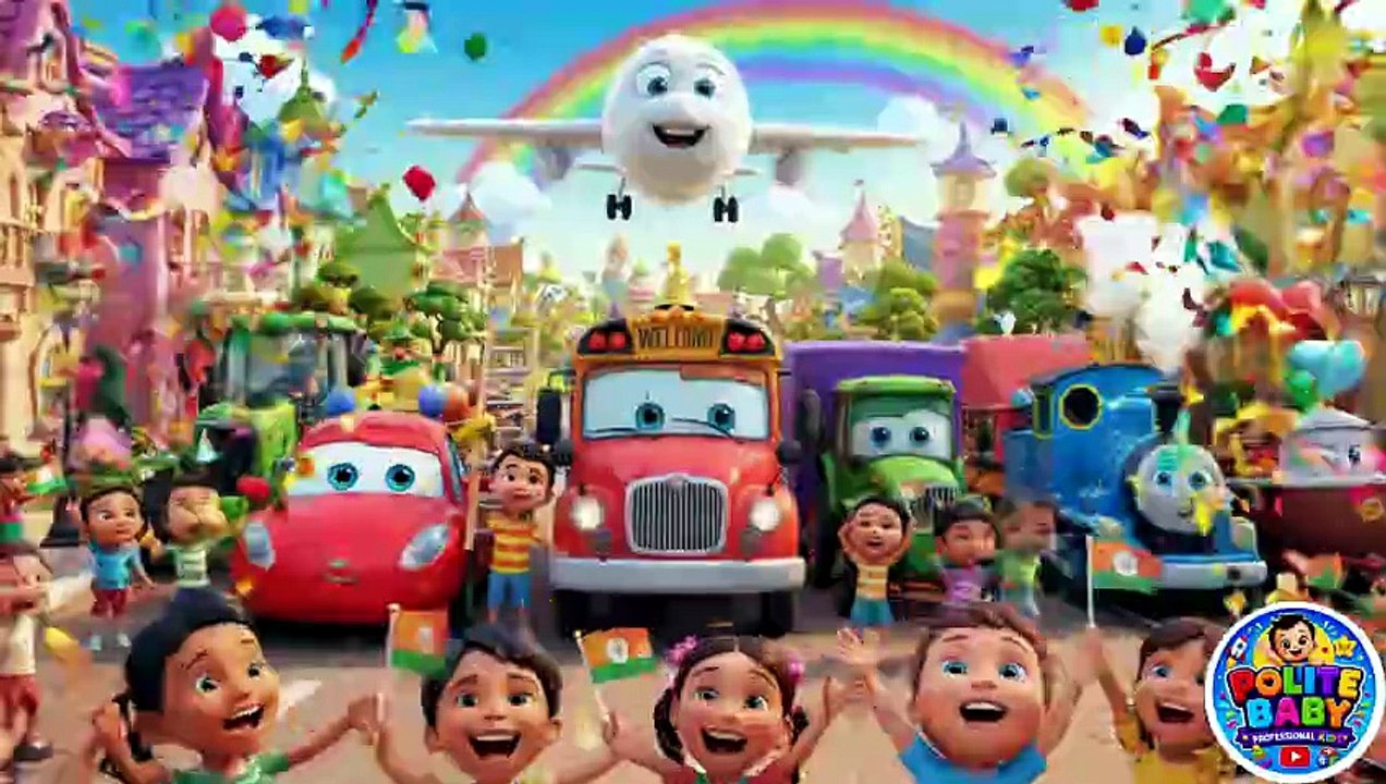 The Happy Vehicle Parade 🚗🚌🚂 | Fun Vehicles Song for Kids | Nursery Rhymes & Kids Songs