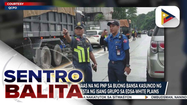 Full Alert Status, ipinatutupad na ng PNP sa buong bansa kasunod ng pagtitipon sa EDSA-White Plains; tatlo arestado matapos manakit ng ilang pulis | ulat ni Ryan Lesigues