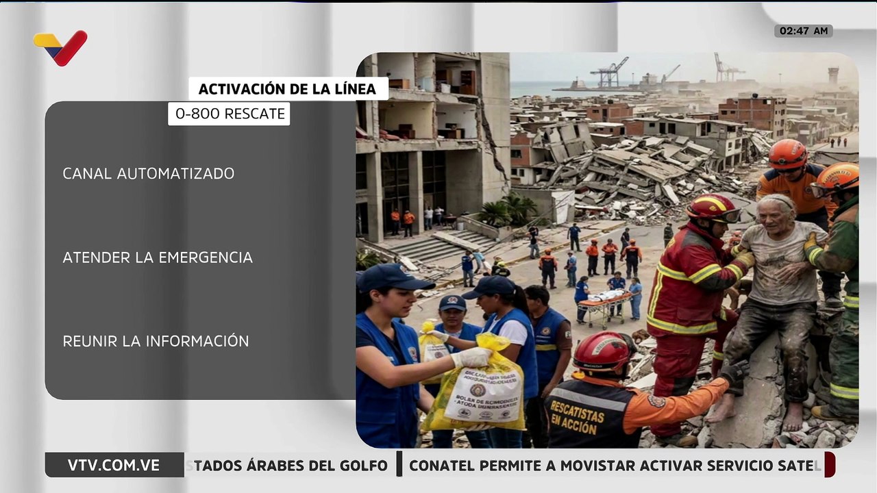 Habilitada ruta telefónica (0800-RESCATE) para canalizar acciones de emergencia a través de canales oficiales