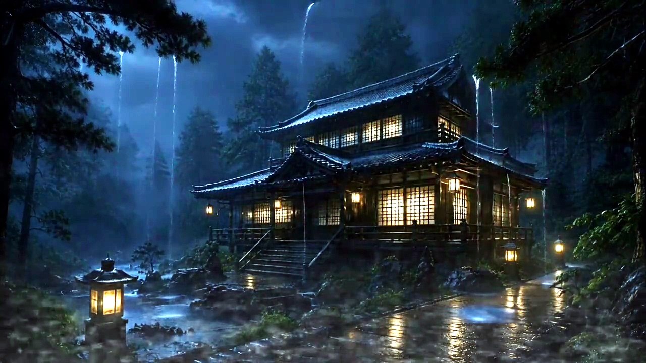 Very Gentle Rain Sounds in the forest and Ancient House❗ ASMR rain sound for deep Sleep