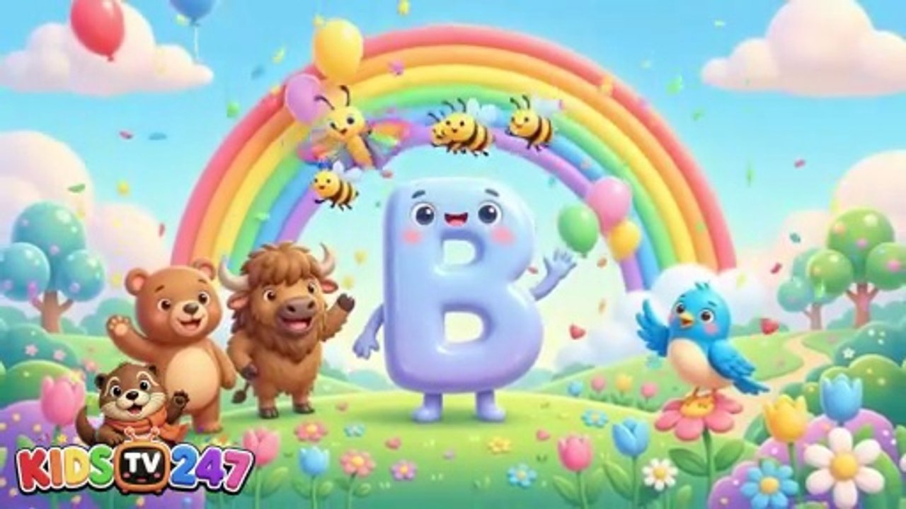 🍯 B is for Bear! 🐻 Fun Letter B Song for Kids | Learn the Alphabet with KidsTV 24/7 🌈