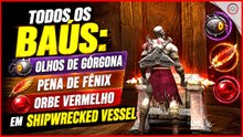 God of War 1, Todos os Baús: Olhos de Górgona / Pena de Fênix / Orbe Vermelho em Shipwrecked Vessel