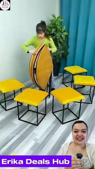 Mesa y Sillas Transformables | Conjunto que se Convierte en Otomano