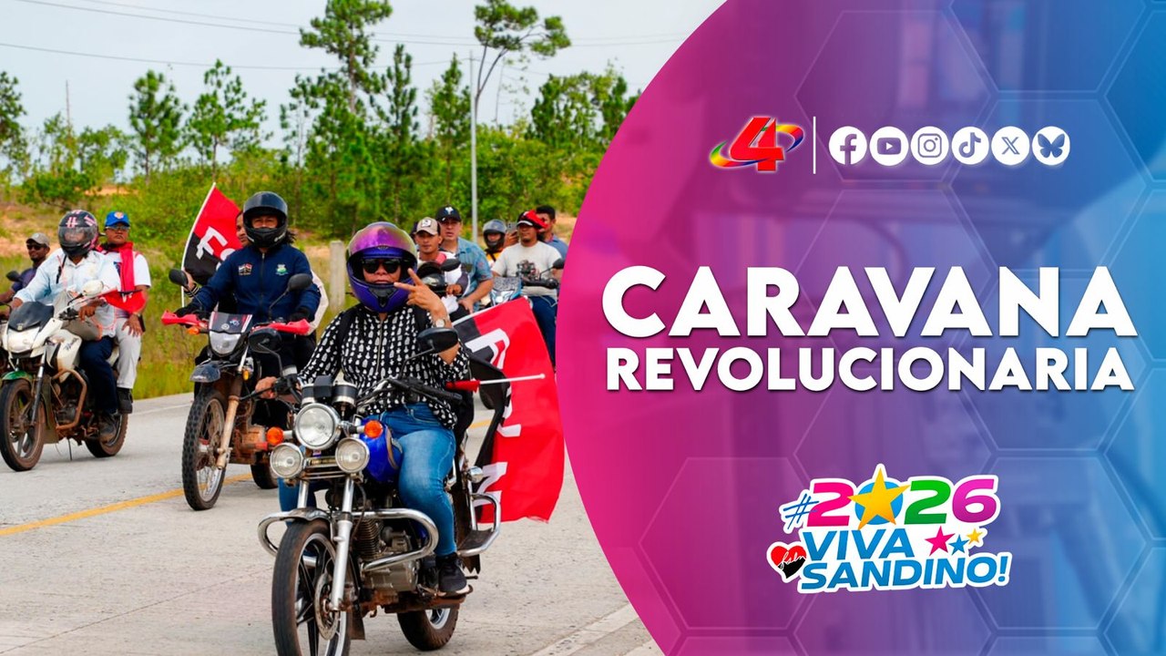 Familias del Caribe Norte recorren las calles en saludo al histórico Repliegue a Masaya