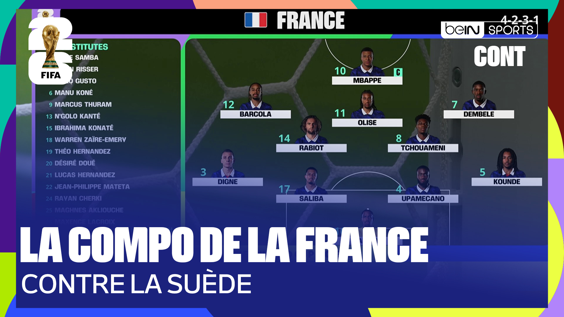 Coupe du Monde 2026 : Le flanc gauche des Bleus avec Barcola et Digne... Les compos de France-Suède