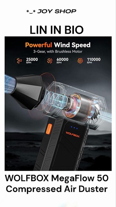 110,000 RPM Mini Blower! 🤯 WOLFBOX MegaFlow 50 #shorts #TechGadgets #PCCleaning #WOLFBOX #CleanDesk