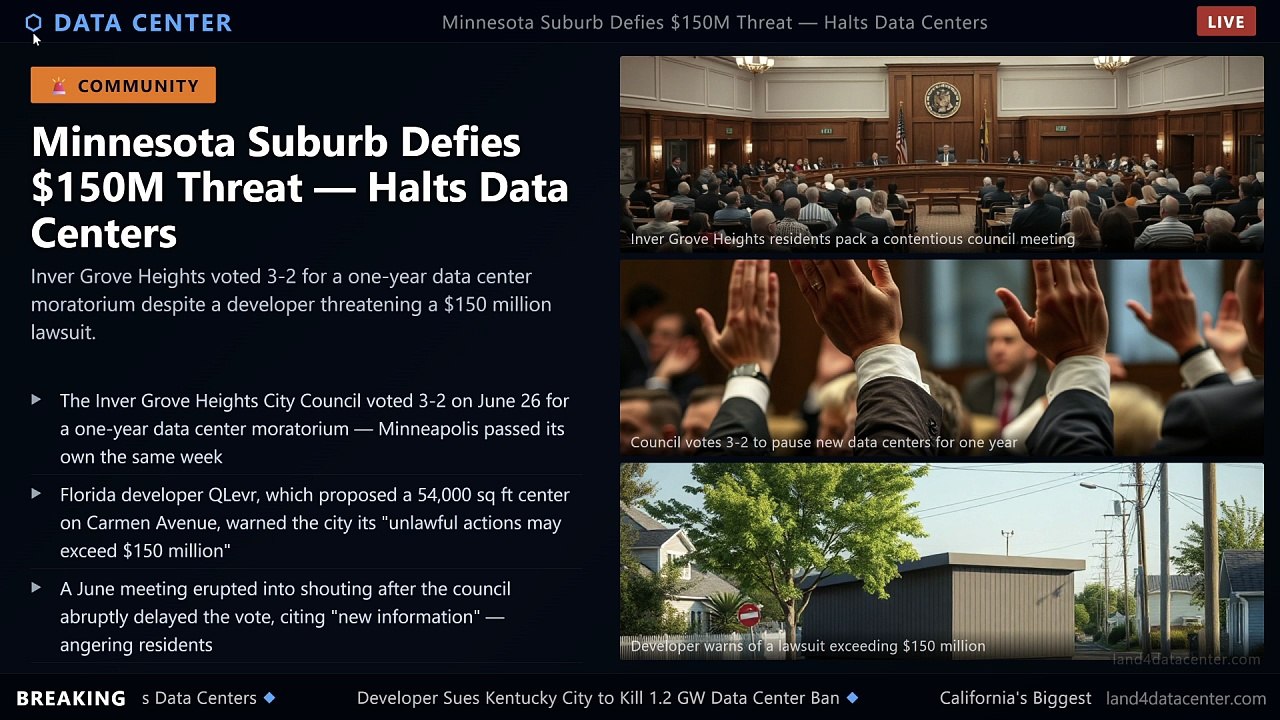 A Minnesota Suburb Just Defied a $150M Threat to Stop Data Centers