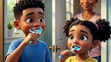 Daniel_and_Zara  Everyday Life Cartoon | Episode 2 – Brushing Teeth Before School 😁