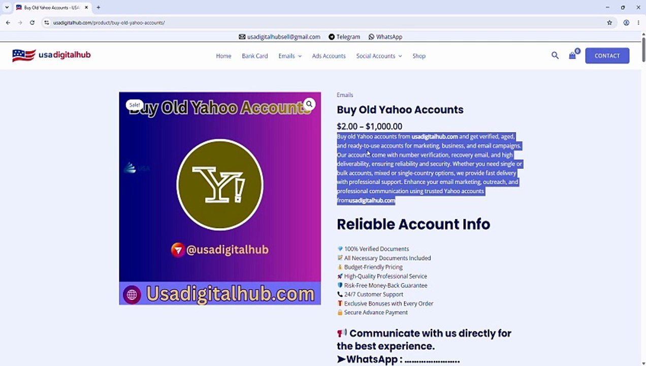 The 10 Sites Guide to Buying Old Yahoo Accounts in