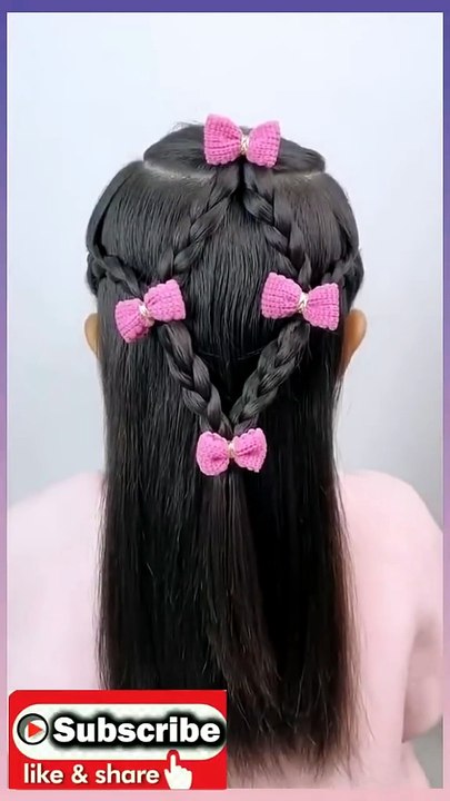 #DiamondBraid #KidsHairstyles #HeartBraids #SchoolHairstyles #PinkBows #HairStyleAndChic #EasyHairTutorial #HeatlessHair #CuteHairIdeas #BackToSchoolHair