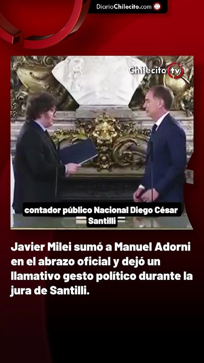 Javier Milei sumó a Manuel Adorni en el abrazo oficial y dejó un llamativo gesto político durante la jura de Santilli.