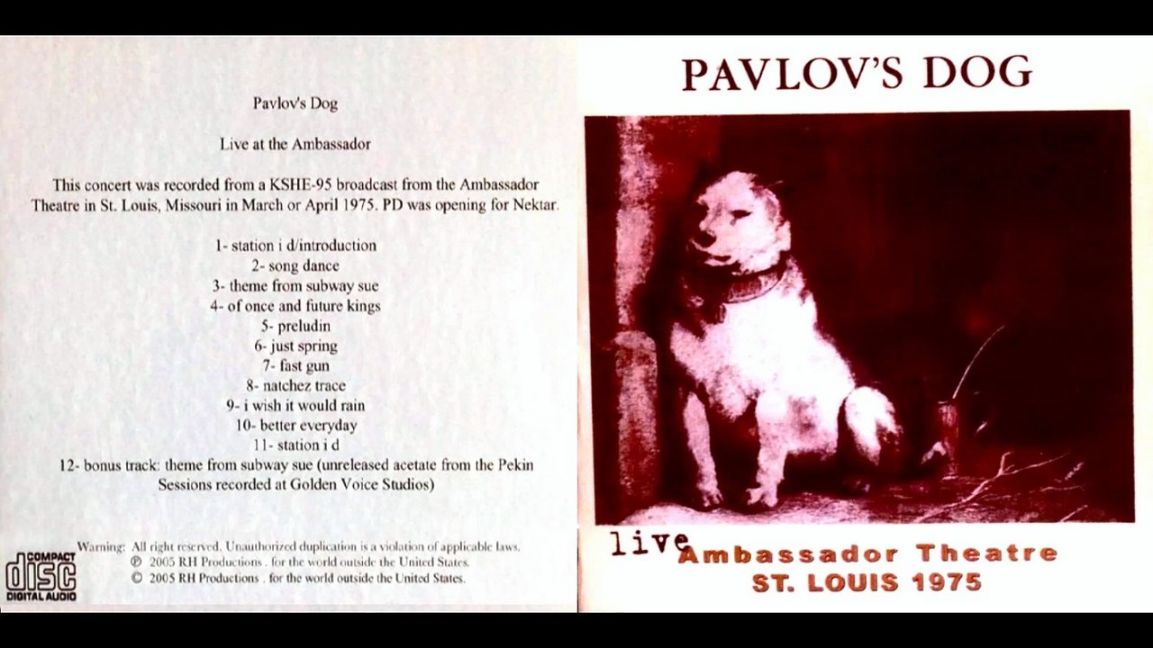 PAVLOV'S DOG...01. Station Id Intro - 02. Introduction - 03. Song Dance