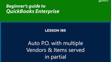 185 - Auto PO with multiple Vendors & Items served in partial