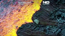 Drone filma rios de lava a descer o monte Etna