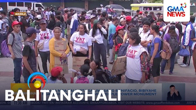 Ilan sa mga raliyista sa Liwasang Bonifacio, bibiyahe ngayong umaga papuntang People Power Monument | Balitanghali