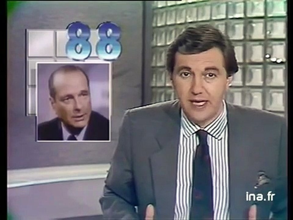 1988 - Johnny Hallyday et Jacques Chirac à la fête du RPR de Vincennes dans le Journal d'Antenne 2 (20 Mars)