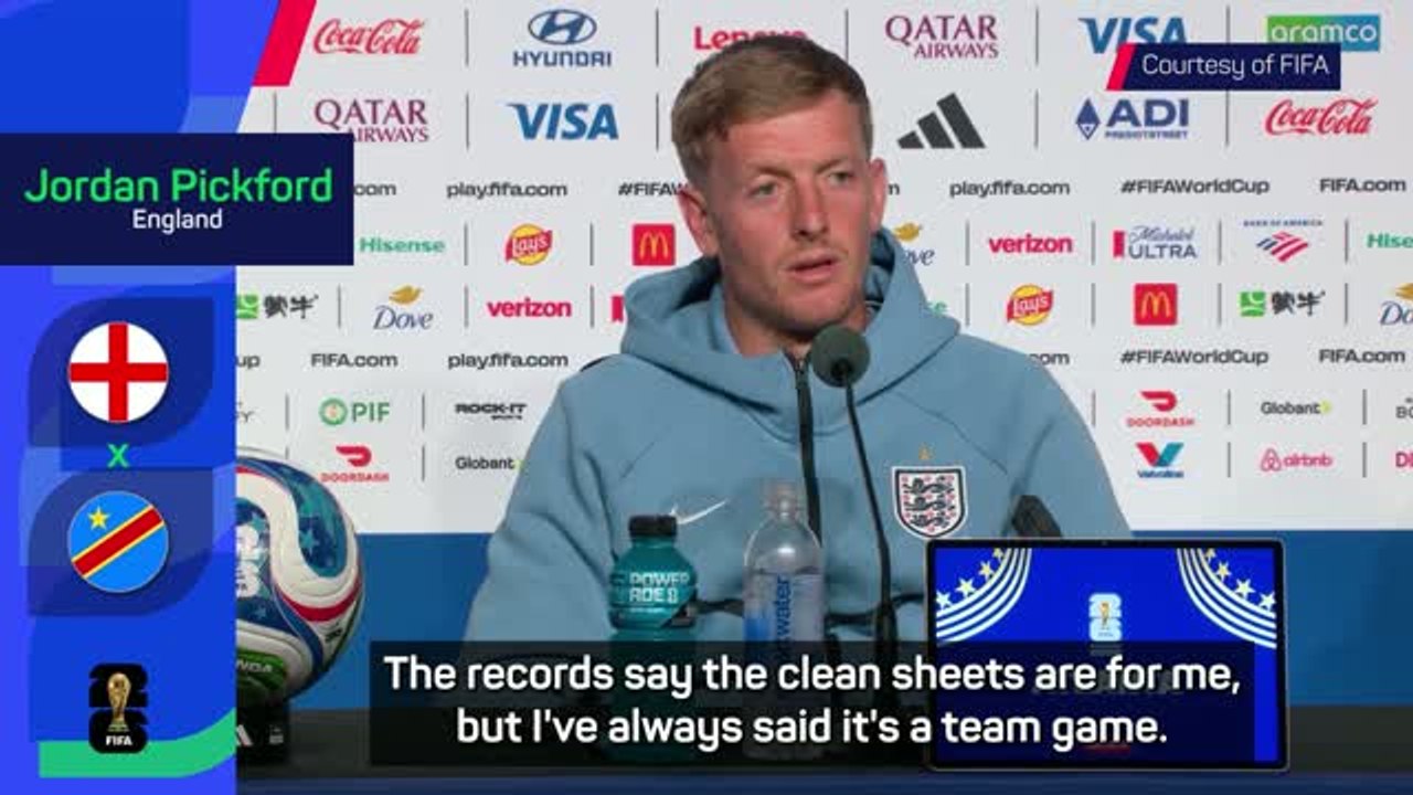 Pickford praises England's 'team effort' for clean sheet record