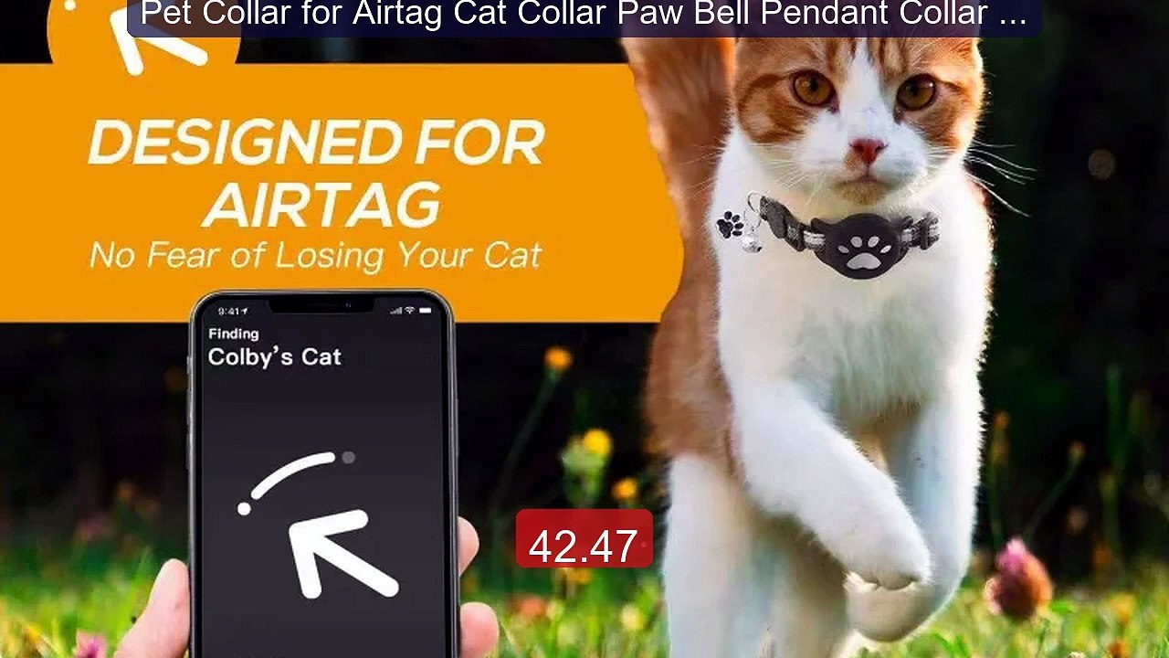 Pet Collar for Airtag Cat Collar Paw Bell Pendant Collar Locat... -- Best Buy 2026 | Great Quality!