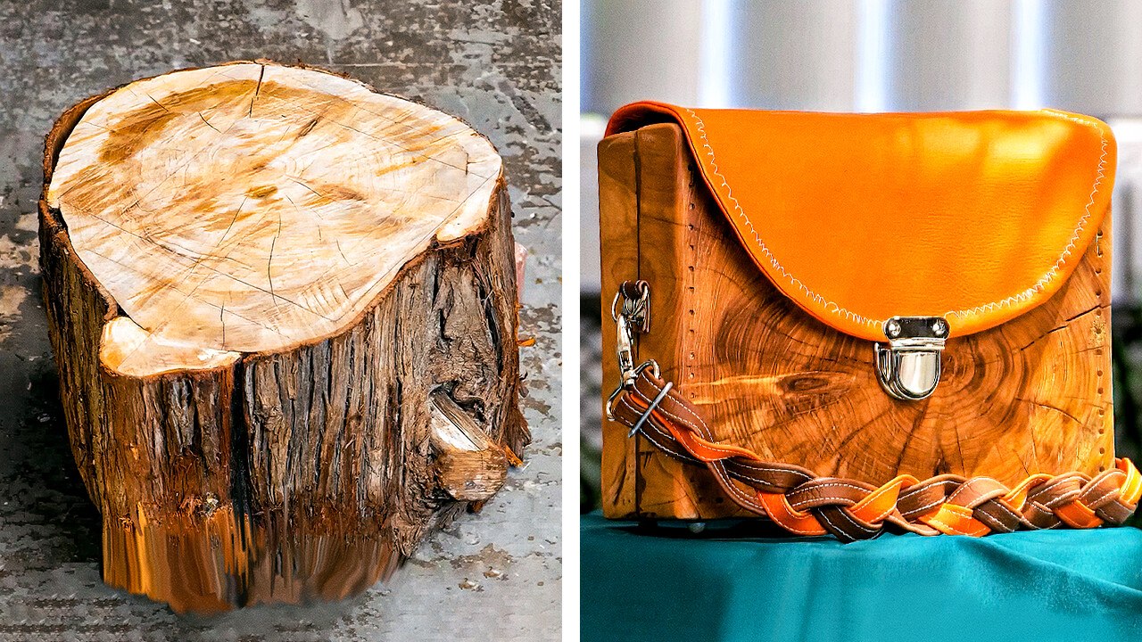 Transforming a Wooden Trunk into an Elegant Handbag | Creative DIY Project