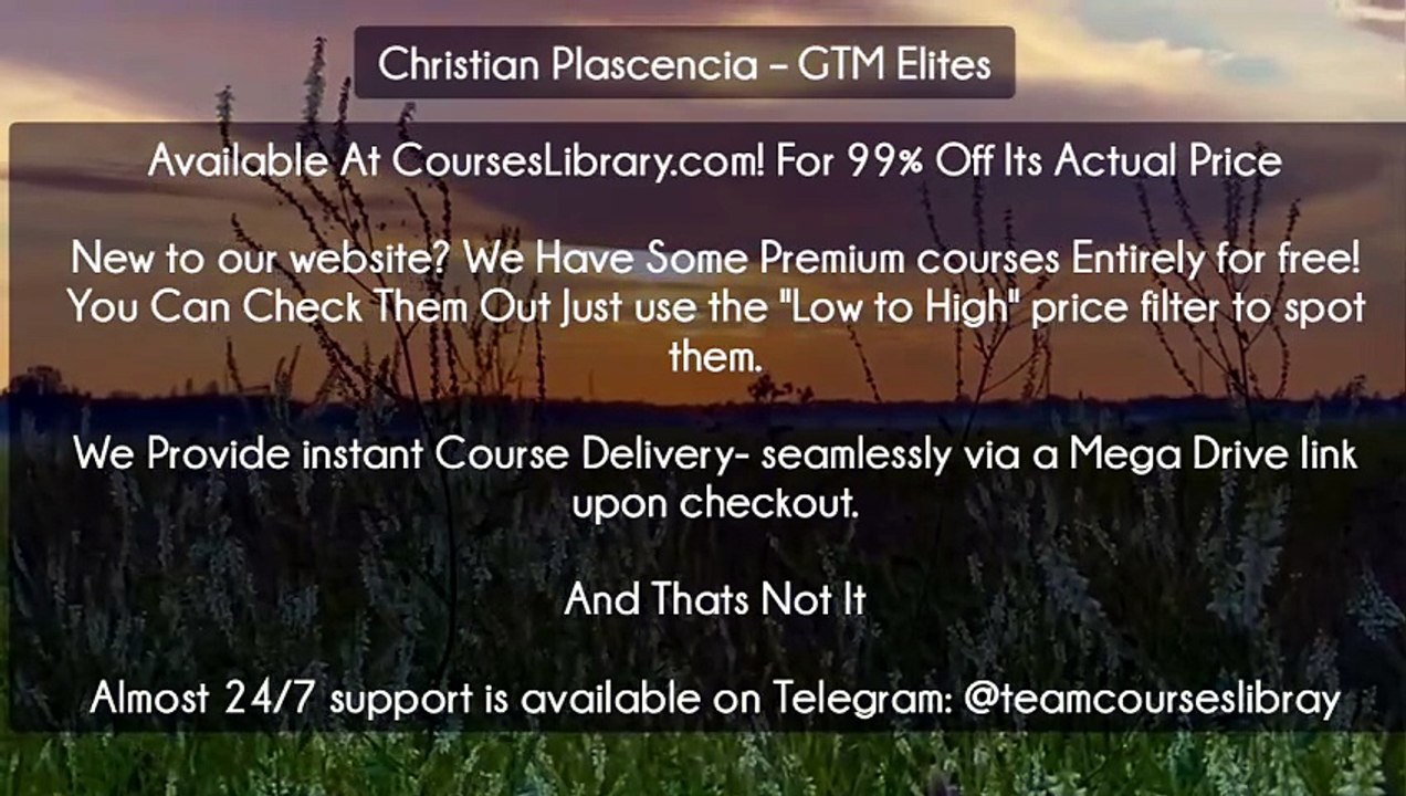 (Courseslibrary.com)Christian Plascencia – GTM Elites