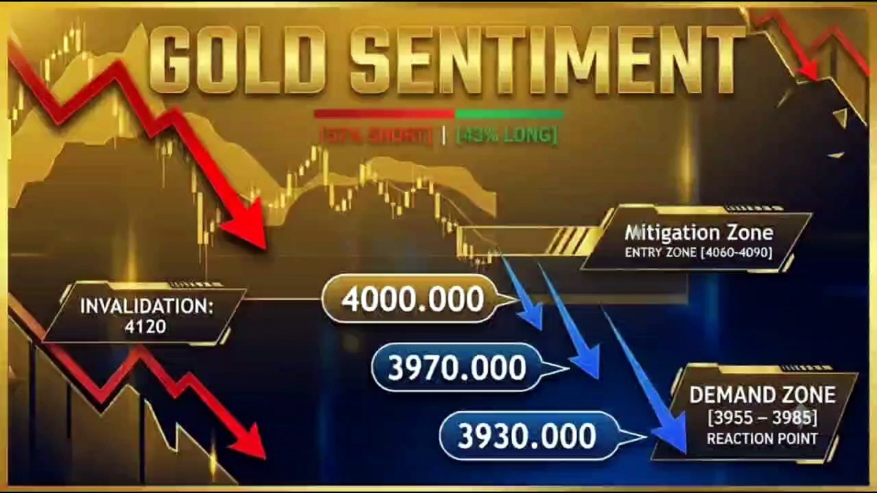 Gold (XAUUSD) H1 Institutional Forecast | Bearish Order Flow & Pullback Strategy