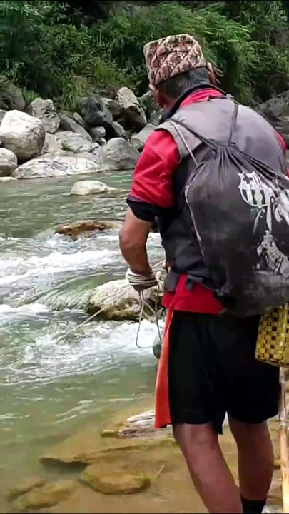 cast net fishing in Nepal |