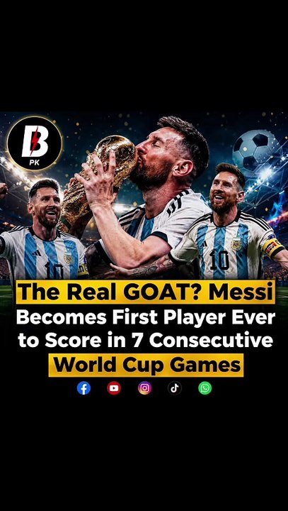 Messi becomes first player to score in seven consecutive World Cup matches