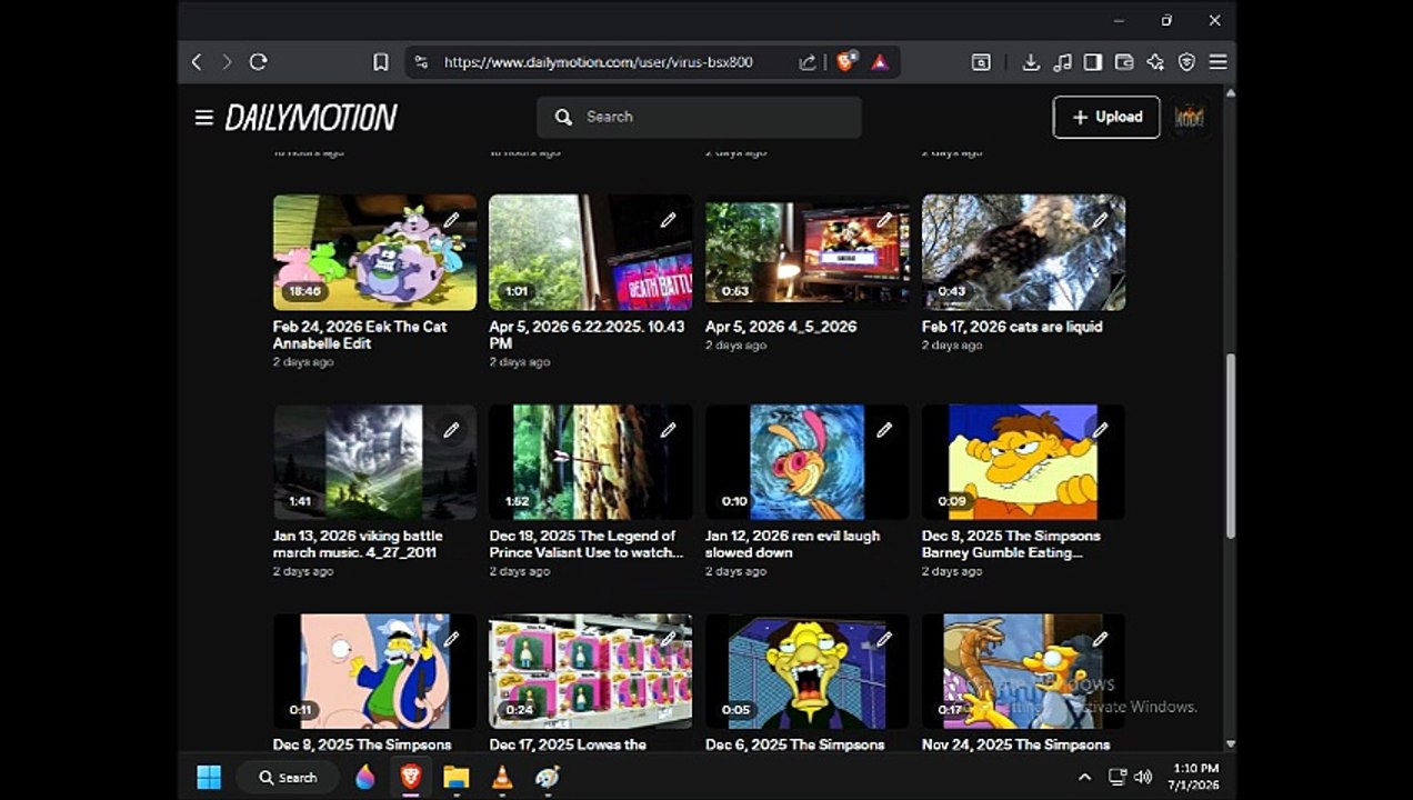 7.1.2026. My new Dailymotion account.