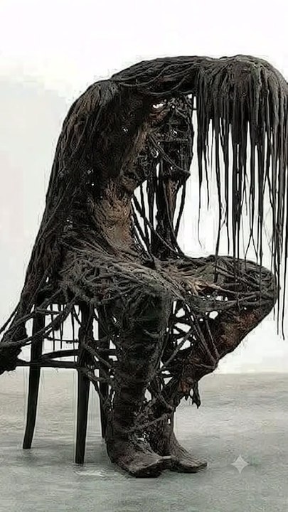Haunting 3D Art | Tangled Dark Figure Sculpture Macabre Art: The Dripping Entity