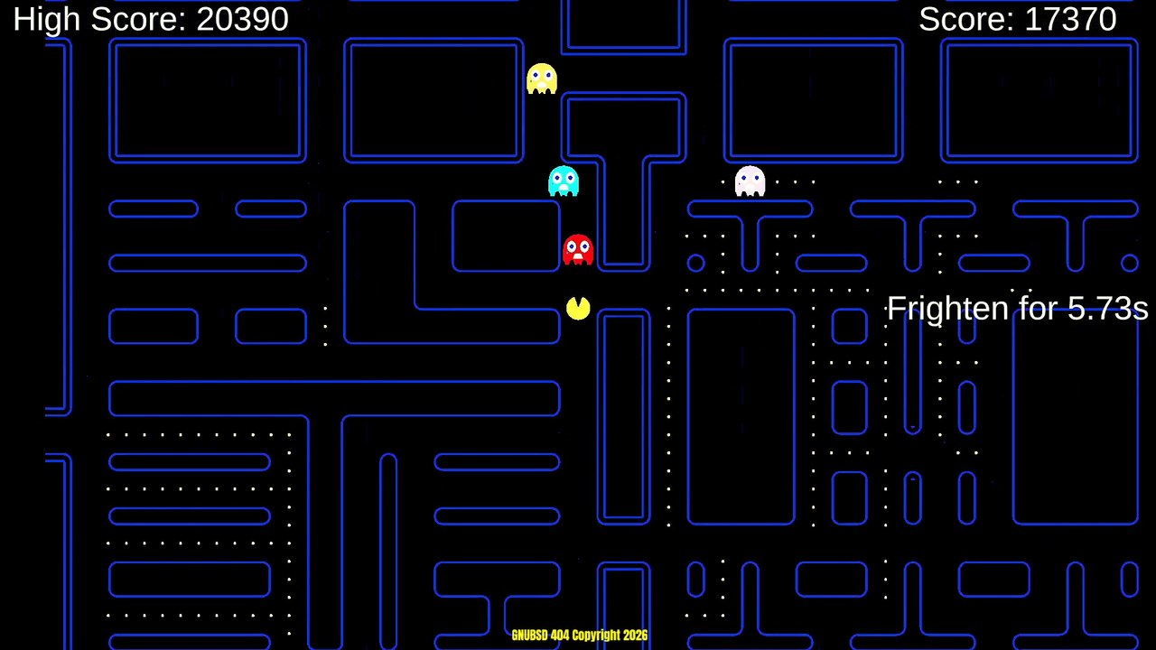 GNUBSD 404 Long N171 PacMan Unity Custom Level2 part1 (Made withUnity) (Linux/web)