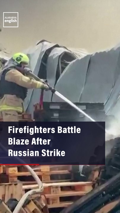 Firefighters Battle Blaze After Russian Strike