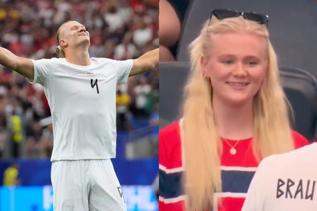 La hermana de Erling Haaland llama la atención al posar junto a la estrella noruega