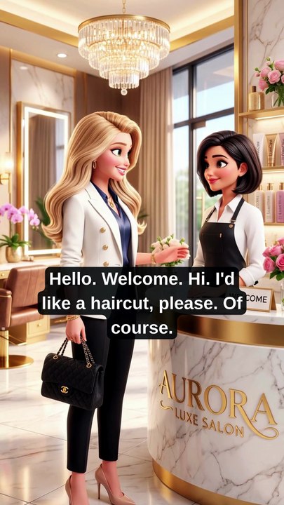 AT THE HAIR SALON 💇‍♀️ Easy English Conversation #shorts