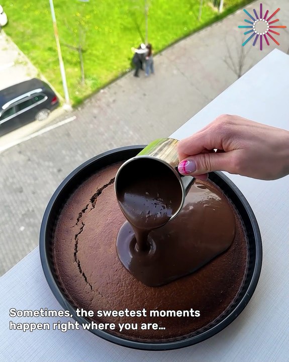 Chocolate cake dreams with a view 🍫