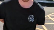 Saltd Cafe owner Topher Chard at the Tregunnel Hill care home protest