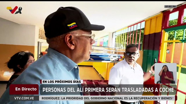 Jorge Rodríguez encabeza recorrido por las inmediaciones del campamento transitorio de Coche