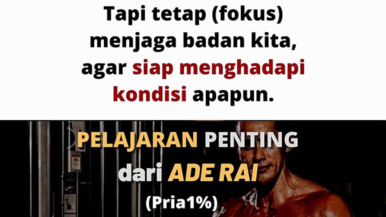 5 Pelajaran dari Ade Rai yang Wajib Dipahami Cowok Sejati