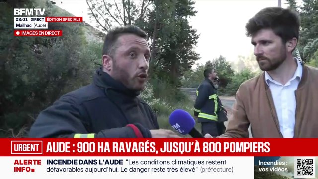 Dans l'Aude, les pompiers sont mobilisés face aux incendies en cours: On est positionné depuis trois heures ce matin